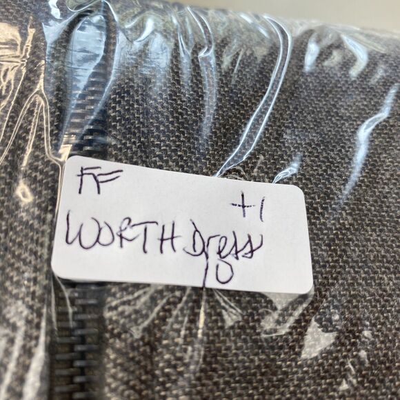 Worth Dress Womens 10 Wool Blend Stretch Shift Sleeveless Faux Leather Trim - Picture 9 of 9